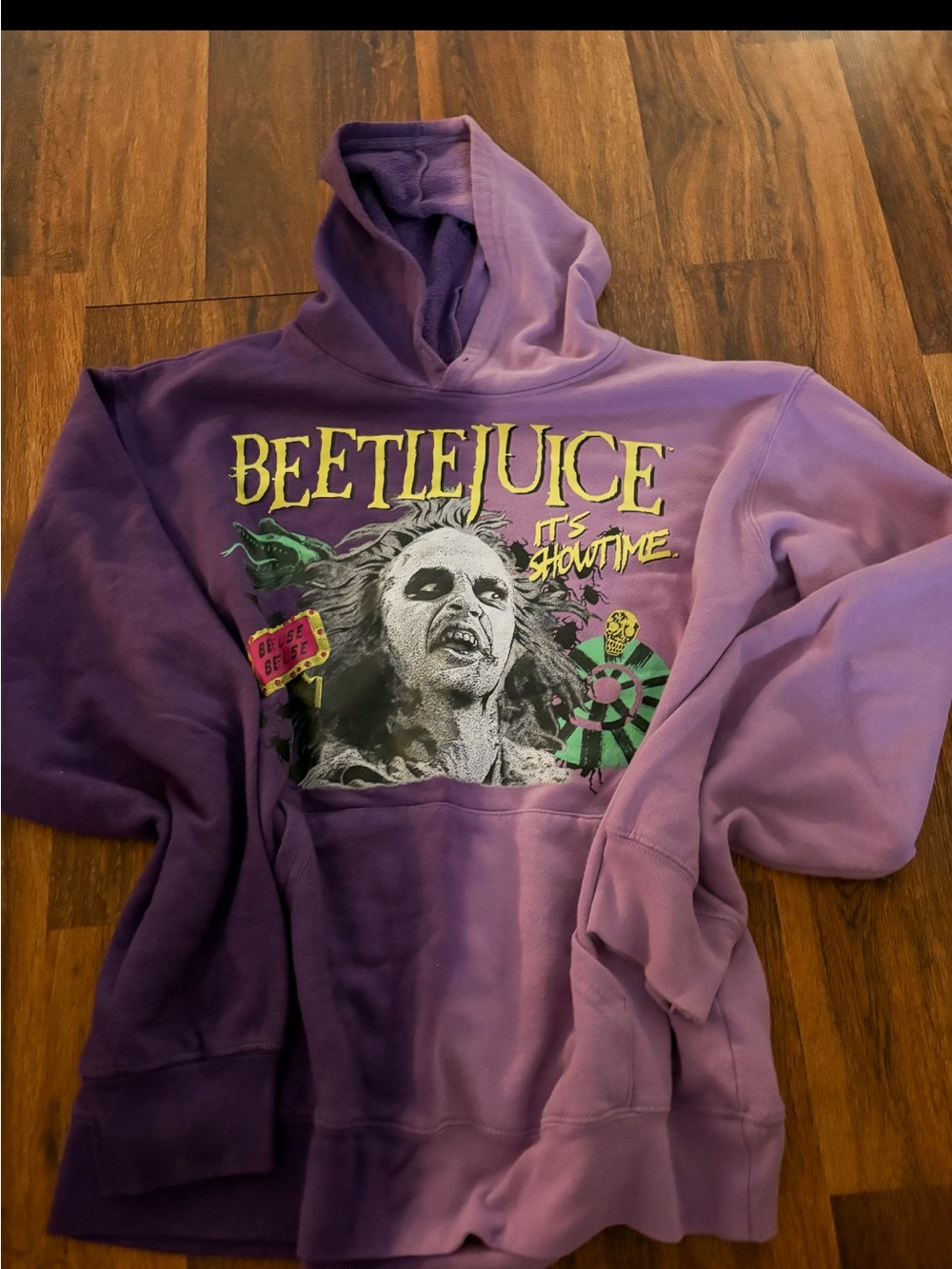 Beetlejuice Graphic Hoodie - Purple Men's Pullover
